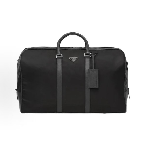 PRADA brand Logo travel bag handbag, unisex couple style, black